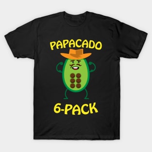 Papacado 6 Pack Dad Avocado Cute Workout T-Shirt